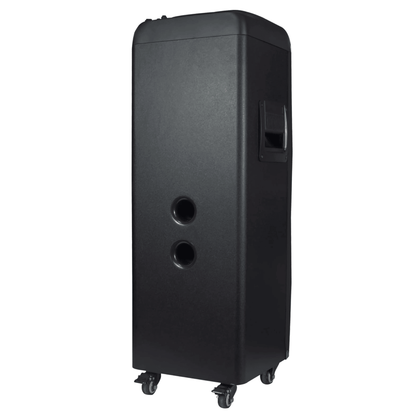 Pear Daisy IQ Sound TorusFLEX portable Bluetooth DJ speaker with two 10-inch speakers, designed for home and outdoor entertainment.