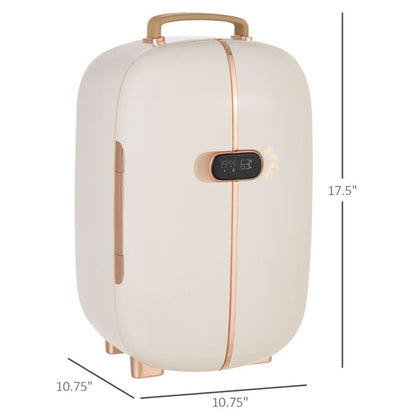 Pear Daisy portable skincare fridge for home use, compact design with a sleek exterior, ideal for storing skincare products.