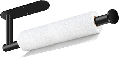 Pear Daisy paper towel holder, self-adhesive or drill-mounted, for kitchen or home use, made of durable metal with a sleek design.