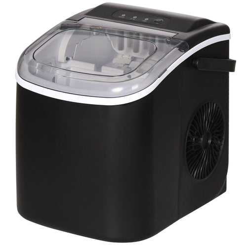 Pear Daisy portable countertop ice maker with handle, featuring self-cleaning function and compact design for home and garden use.