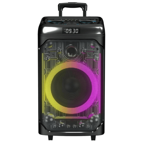Pear Daisy Cyber Flex12 12-inch portable Bluetooth party speaker with sleek design for home and outdoor entertainment.