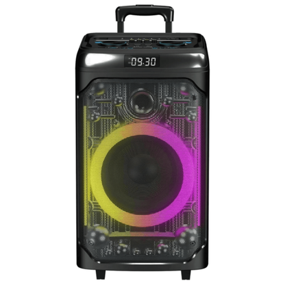 Pear Daisy Cyber Flex12 12-inch portable Bluetooth party speaker with sleek design for home and outdoor entertainment.