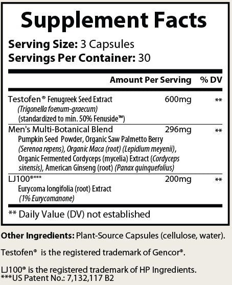Pear Daisy Pure Testosterone supplement bottle for home and garden use, with a white label and blue cap on a white background.