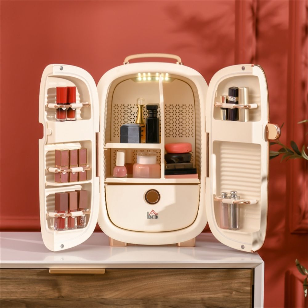 Pear Daisy portable skincare fridge for home and garden, compact and sleek design for cooling skincare products.