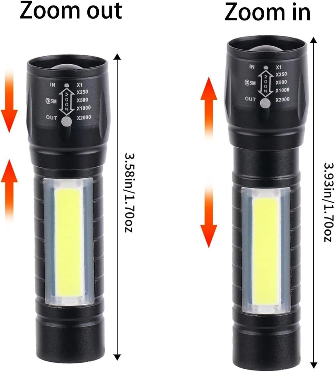 Ten rechargeable LED flashlights from Pear Daisy, compact and bright for camping and home use, with a small, portable design.