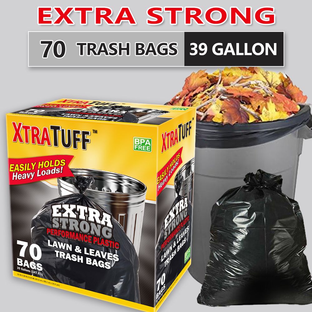 Boxed Pear Daisy disposable garbage bags, 70-piece set, puncture and tear resistant trash bags for home and garden use.