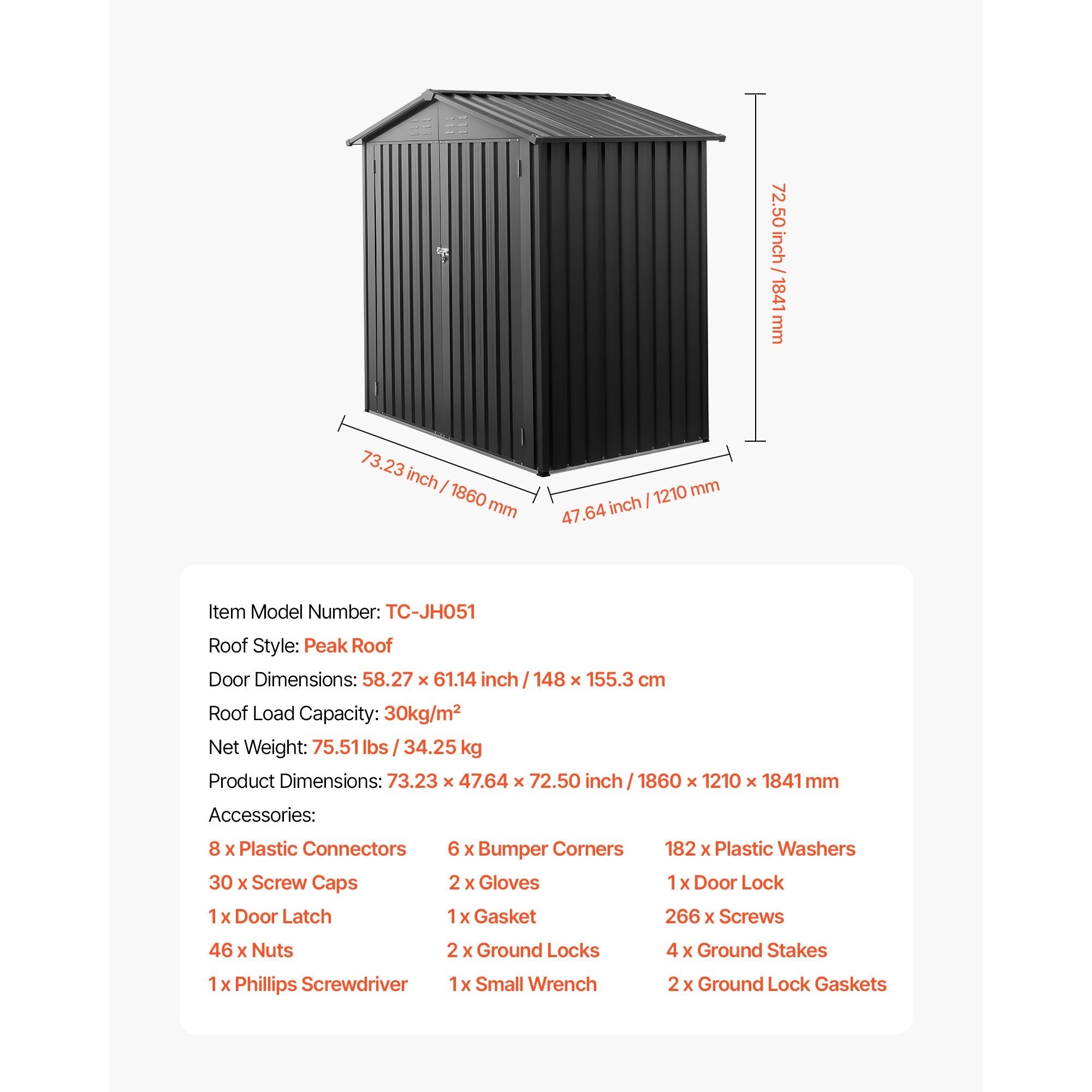 Pear Daisy 6x4 ft metal garden shed with lockable doors, outdoor storage solution for home and garden organization.