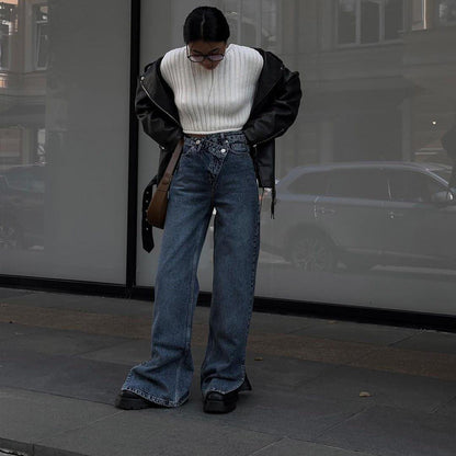 Carmine Juneberry DenimDare™ dislocation jeans for women with distressed denim and unique dislocation design, casual fit.