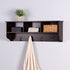 Pear Daisy espresso wall-mounted coat rack with four dual hooks, ideal for entryway or living room organization.