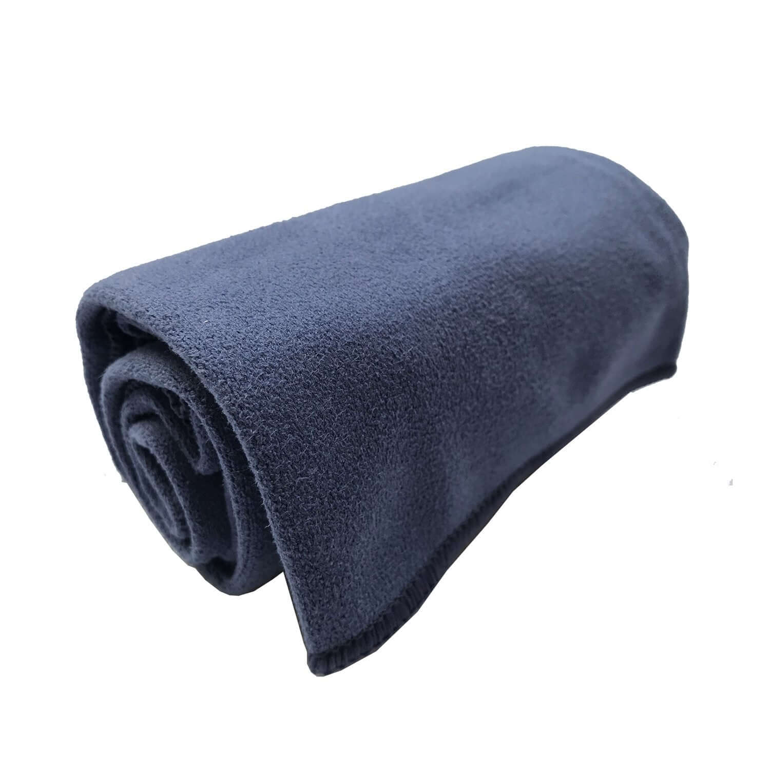 Black Lavender Maji Sports premium microfiber hot yoga hand towel draped on a yoga mat, showcasing its absorbent and soft fabric.