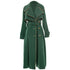 Long British style double-breasted coat by Carmine Juneberry, featuring a classic tailored design and warm fabric.