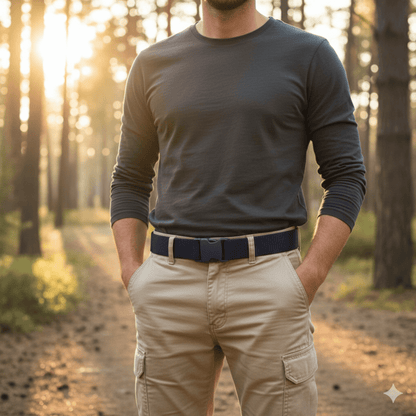 Black Lavender XGear tactical nylon belt with adjustable strap and plastic buckle, suitable for outdoor and tactical use