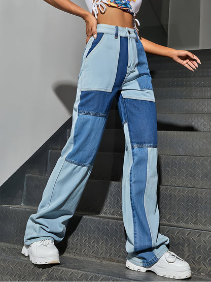 Carmine Juneberry DenimDare™ straight stitching jeans showing classic denim fabric and detailed stitching on a model.