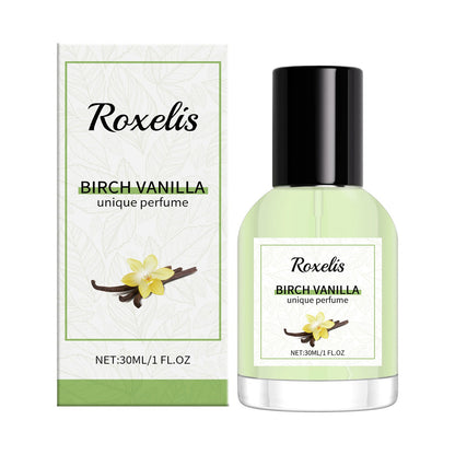 Carmine Juneberry Birch Vanilla Unique Perfume bodycare bottle with elegant label and minimalist design.