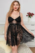 Valentine Shade Lace Babydoll by Jade featuring sheer floral lace, plus size women&