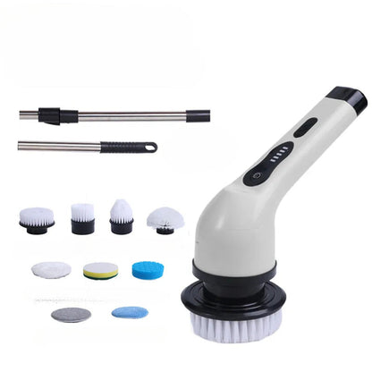 Maroon Asteria wireless electric cleaning brush for bathroom and window cleaning, featuring a multifunctional design with ergonomic handle.