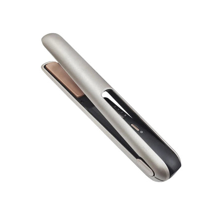 Mini cordless wireless hair straightener and curler by Maroon Asteria, portable USB-powered hair styling tool.