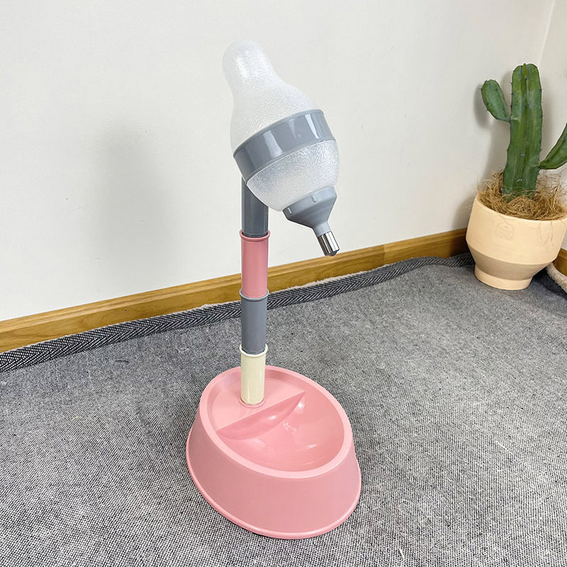 Maroon Asteria automatic pet water dispenser stand with adjustable height and feeder bowl for convenient pet hydration.