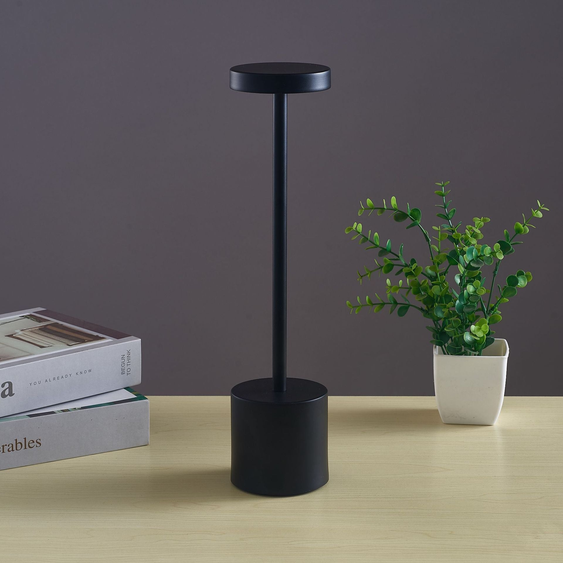 Maroon Asteria Nordic I-shaped bedroom LED touch bar lamp with sleek design and adjustable lighting for modern bedroom decor.