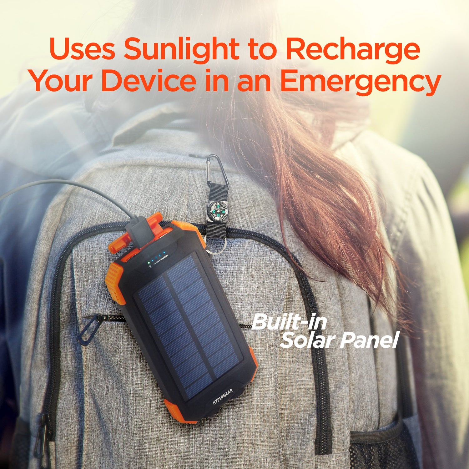 Sky Iapetus HyperGear Solar 10000mAh wireless power bank with solar panel and USB ports for mobile and laptop charging.