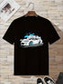 Youth white sports car casual T-shirt for men by Carmine Juneberry, featuring a sporty car graphic on the front.