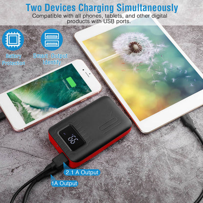 Pear Daisy 1W portable power bank with dual USB ports, external battery charger for on-the-go device charging.