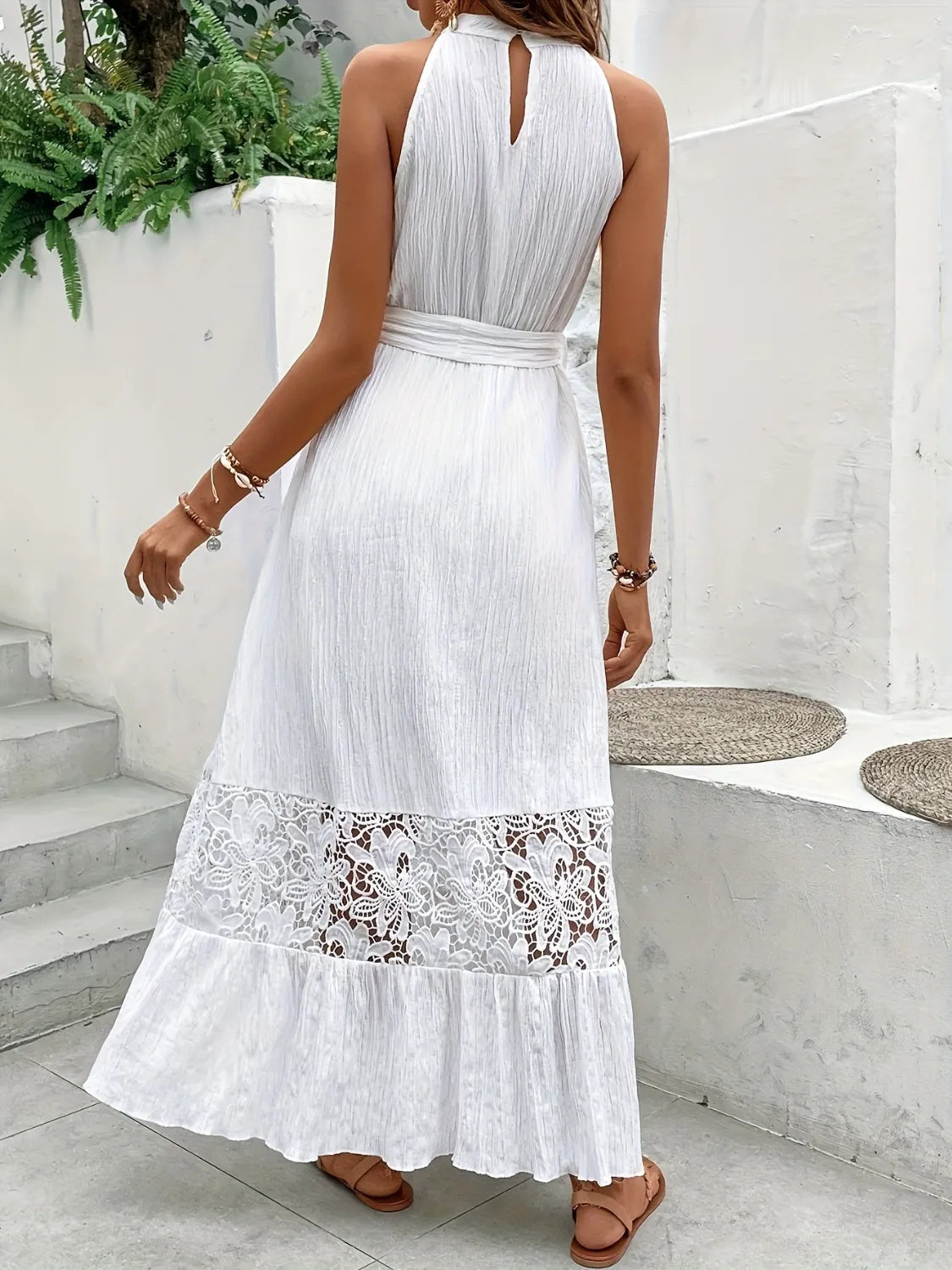 Lace detail sleeveless maxi cami dress by Ruby Styx, flowing women&