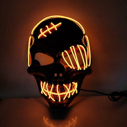 Maroon Asteria Halloween scary pirate mask with one eye and LED lights, perfect for cosplay and spooky costumes.