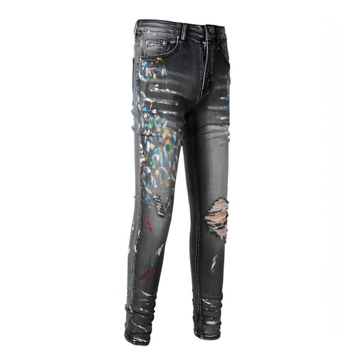 Carmine Juneberry DenimDare™ gray slim-fit jeans for men, washed elastic denim pants with a modern, fitted style.