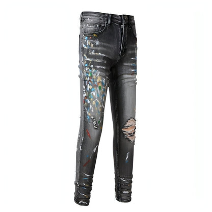 Carmine Juneberry DenimDare™ gray slim-fit jeans for men, washed elastic denim pants with a modern, fitted style.