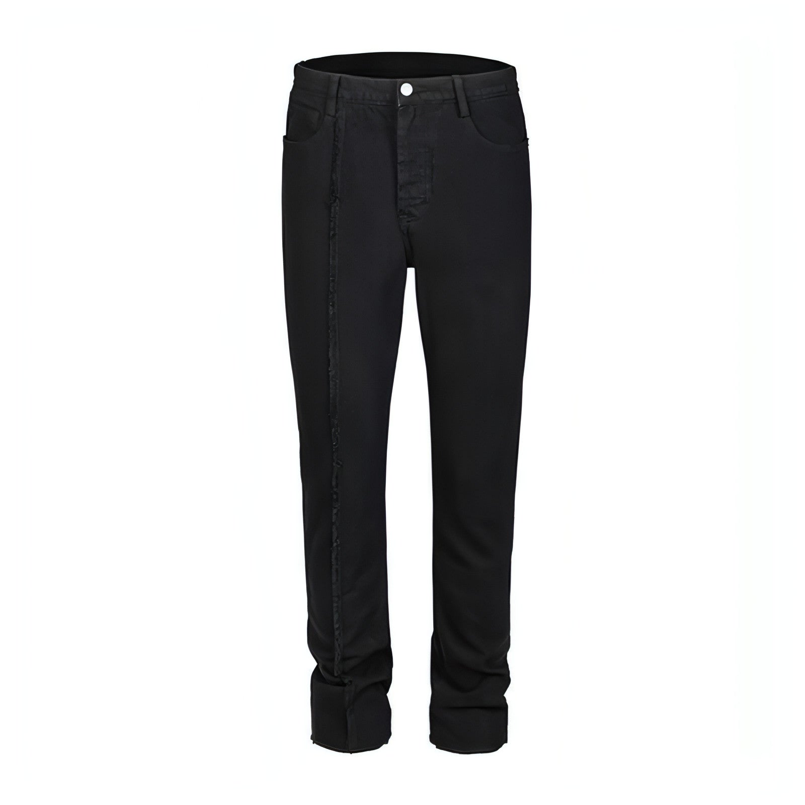UrbanEase™ high street vintage black jeans for men by Carmine Juneberry, showcasing dark solid color and classic denim style.