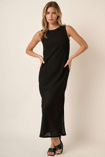 Jade Icarus Mittoshop side slit round neck sleeveless dress for women, lightweight fabric, casual summer style.