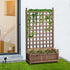 Outsunny wooden raised garden bed with built-in trellis for climbing vines, ideal for home and garden gardening projects.