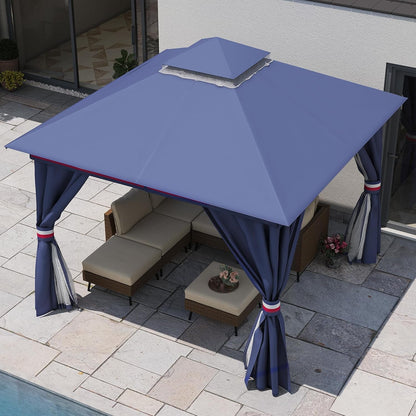 Classic Blue 10x10 Outdoor Weatherproof Patio Gazebo