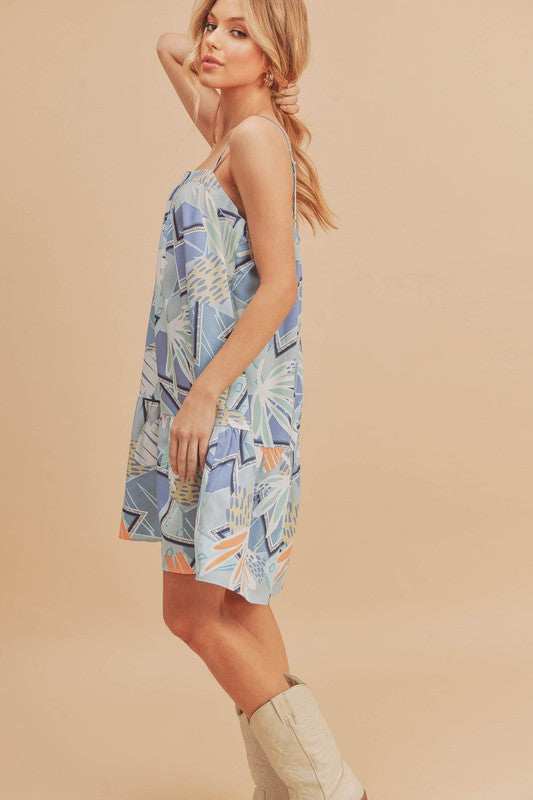 Jade Icarus Aemi + Co printed ruffled hem square neck mini cami dress, women&