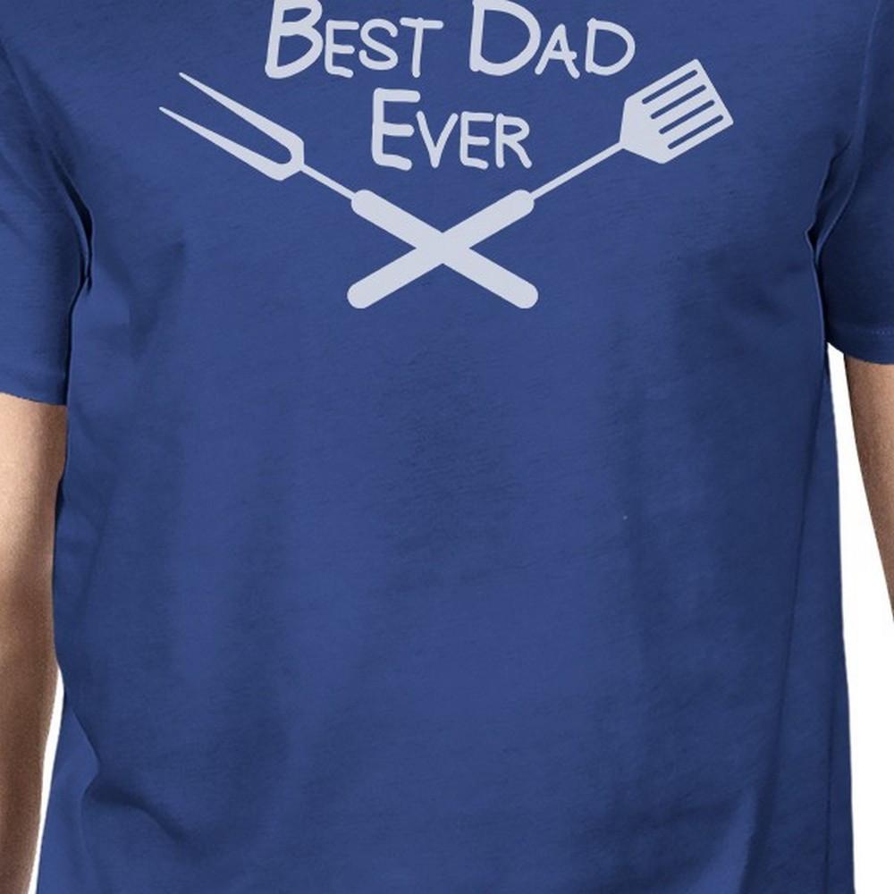 Blue graphic T-shirt for men featuring barbecue design by Teal Tiger, perfect for dad who loves grilling and outdoor cookouts.
