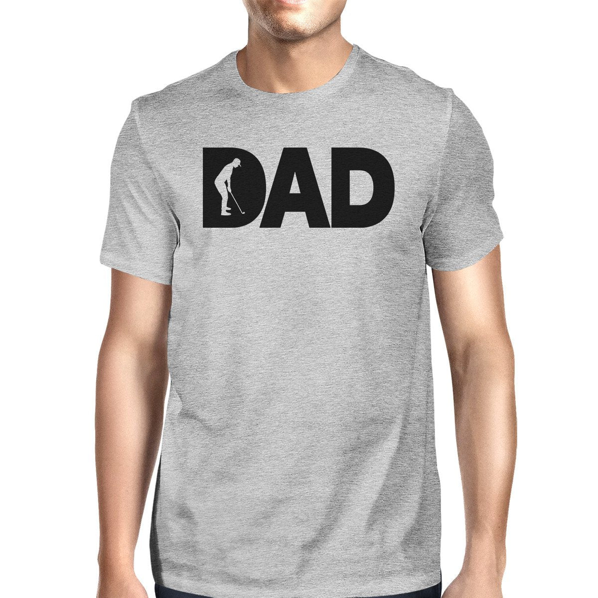 Gray graphic T-shirt for men featuring golf-themed design, from Teal Tiger, perfect for golf enthusiasts and casual wear.