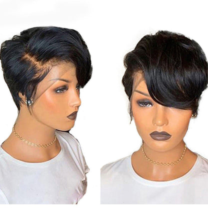 Carmine Juneberry LuxeFlow short wig with soft, layered blonde hair styled for a natural, elegant look.