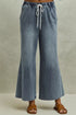 Pear Daisy SO ME Mid Rise Elastic Waist Flare Denim Jeans for women, showing the stylish fit and classic denim texture.