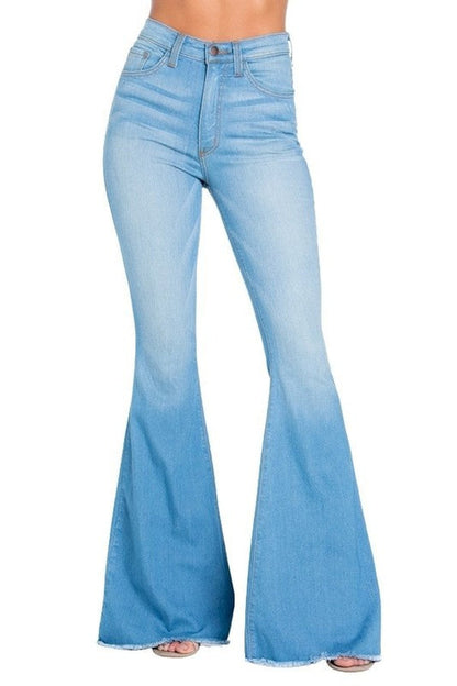 Light wash Jade Icarus Logan Bell Bottom Jeans in size 30 inseam, with classic denim style and bell bottom flare.