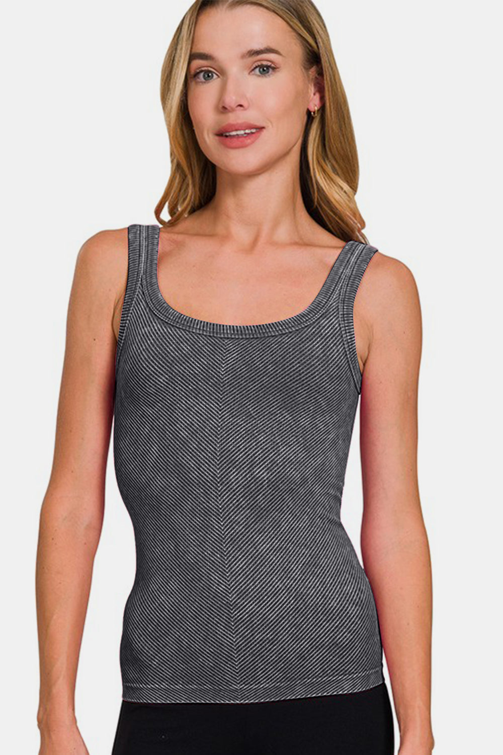 Automotive part from Jade Icarus with ribbed design, scoop neck, resembling a tank top, but intended for vehicle use.