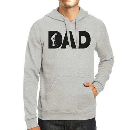 Unisex grey hoodie from Teal Tiger featuring a humorous dad golf design, casual sweater with a relaxed fit.