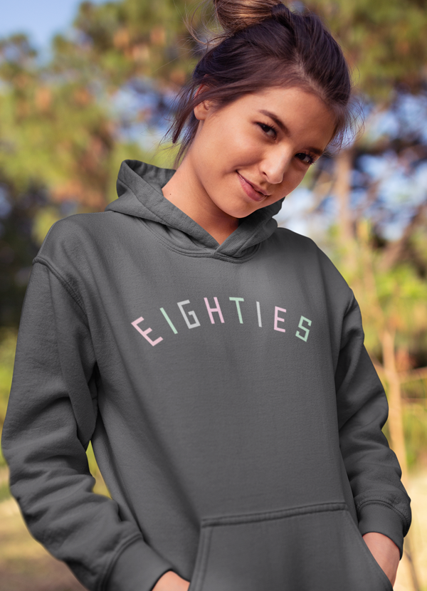 Gray Eighty Hoodie by Scorpius, a comfortable pullover hoodie with a casual fit and soft fabric for everyday wear.