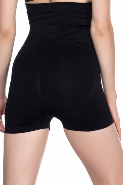 Burgundy Artemis Shopymommy 2047 seamless long waist postpartum shorts, soft lingerie and underwear for postpartum comfort.