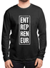 Scorpius Entrepreneur Vertical Full Sleeves T-shirt, black casual T-shirt with bold vertical design on front.