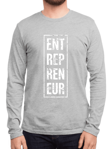 Scorpius Entrepreneur vertical full sleeves T-shirt, black casual T-shirt with printed design, front view.