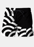 Sky Felix Espiral Pantalones de baño shorts, casual swimwear with spiral pattern, displayed on a neutral background.
