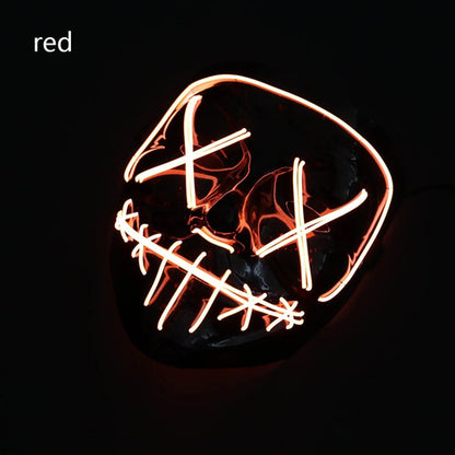 Halloween LED pet mask by White Eucalyptus featuring a spooky design with glowing lights for pets.
