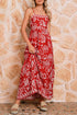 Red floral print women&