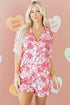 Valentine Heart shirt and shorts pajama set by Byzantium Bay, featuring a matching red heart design for cozy bedtime wear.